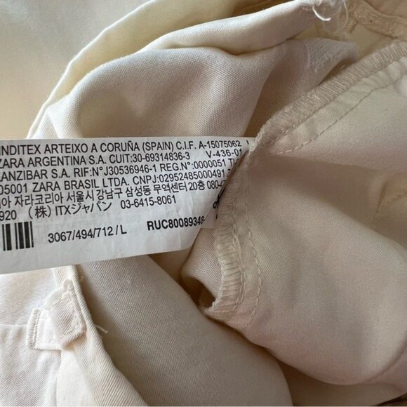 Zara Cream High Waist Wide Leg Pants - Picture 6 of 6